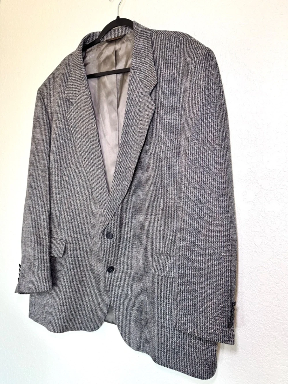 Men of Measure Sport Coat 50L Big & Tall Wool Gray Tweed Acadamia Old Money 90s